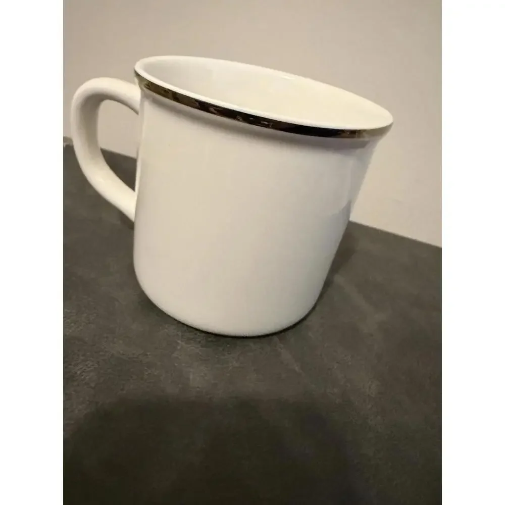 Pottery Barn Plaid Monogram “K” Mug – White & Tartan Letter – Holiday Coffee Cup